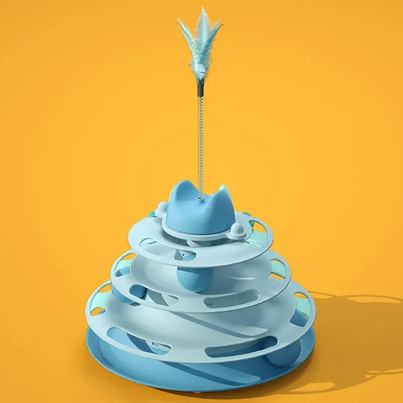 Funny Cat Pet Toy Cat Toys Intelligence Triple Play Disc Cat Toy Balls Ball Toys Pets Pink Blue Green Orange Pet Products