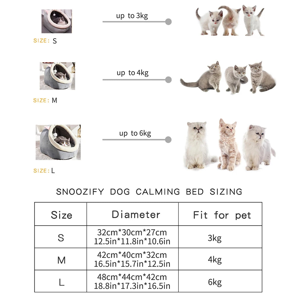 1PC Warm Winter Four Seasons Universal Semi-Closed Cute Comfortable Cat Nest Bed Warm Pet Nest