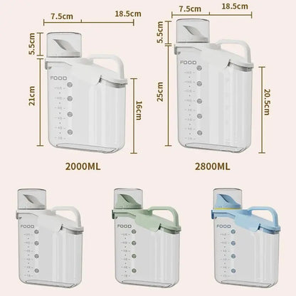 Moisture-Proof Storage Container for Grains Pet Food Snacks Transparent Sealed Food Storage Jar Kitchen Organizer for Dry Foods