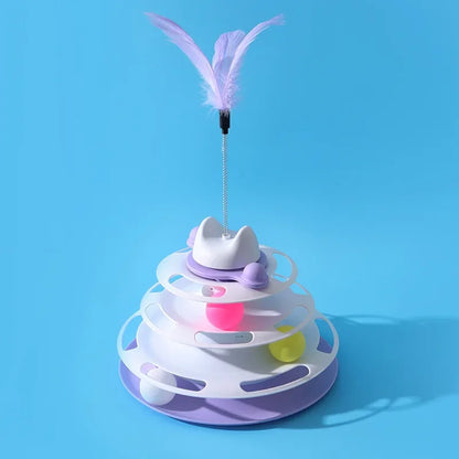 Funny Cat Pet Toy Cat Toys Intelligence Triple Play Disc Cat Toy Balls Ball Toys Pets Pink Blue Green Orange Pet Products