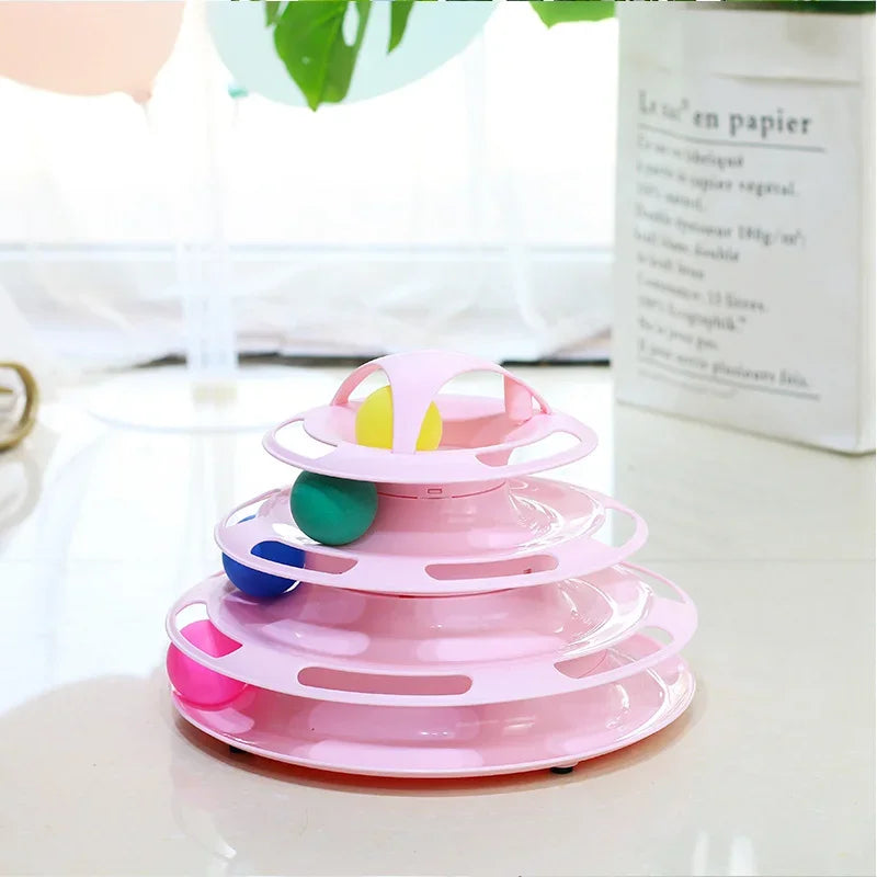 Funny Cat Pet Toy Cat Toys Intelligence Triple Play Disc Cat Toy Balls Ball Toys Pets Pink Blue Green Orange Pet Products