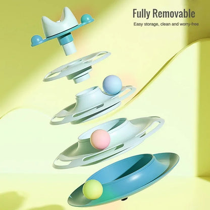 Funny Cat Pet Toy Cat Toys Intelligence Triple Play Disc Cat Toy Balls Ball Toys Pets Pink Blue Green Orange Pet Products