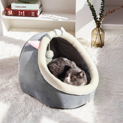 1PC Warm Winter Four Seasons Universal Semi-Closed Cute Comfortable Cat Nest Bed Warm Pet Nest