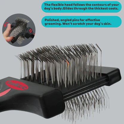 Double Sided Pet Brush Dog Cat Hair Fur Bristle Grooming Shedding Cleaning Massage Comb Styling Tool Dog Brush comb Pet Supplies