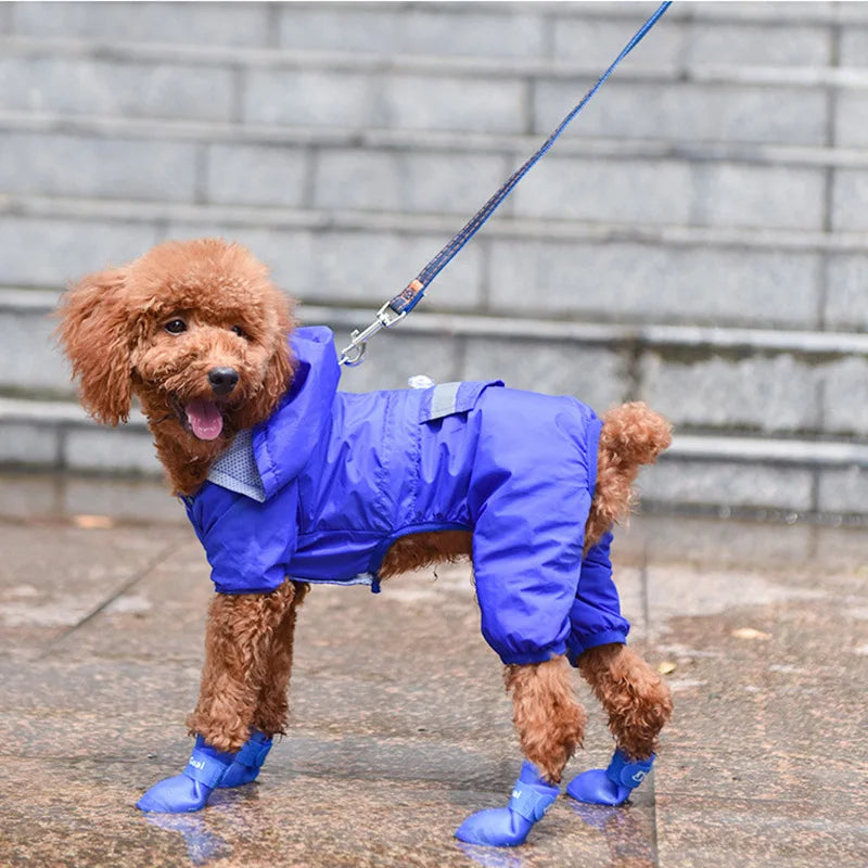 4Pcs Pet WaterProof Rainshoe Anti-slip Rubber Boot For Small Medium Large Dogs Cats Outdoor Shoe Dog Ankle Boots Pet Accessories