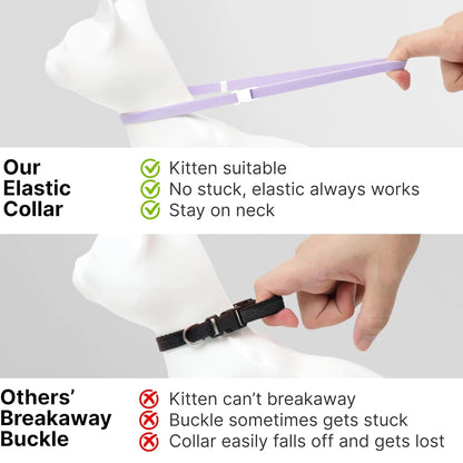 Fashion Safety Cat Collar Stretch Elastic Collars - Light Weight for Kitten, Neck for All Small Large Cat,Puppy Pet Accessories