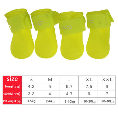 4Pcs Pet WaterProof Rainshoe Anti-slip Rubber Boot For Small Medium Large Dogs Cats Outdoor Shoe Dog Ankle Boots Pet Accessories