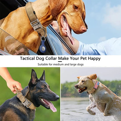 Tactical Dog Collar Adjustable Pet Collar Training Dog Collar With Heavy Duty Metal Buckle For Medium And Large Dogs Accessories